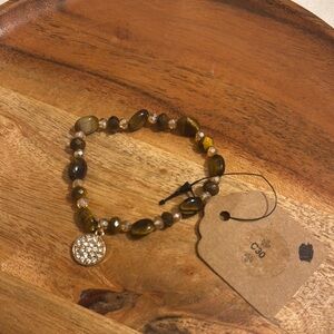 Gold and Brown Tiger's Eye Beaded Bracelet
